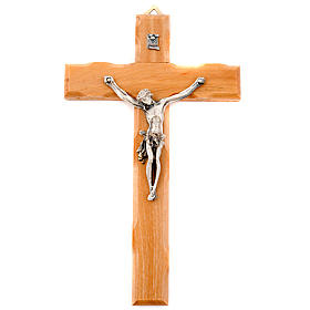 Olive wood crucifix with straight cross
