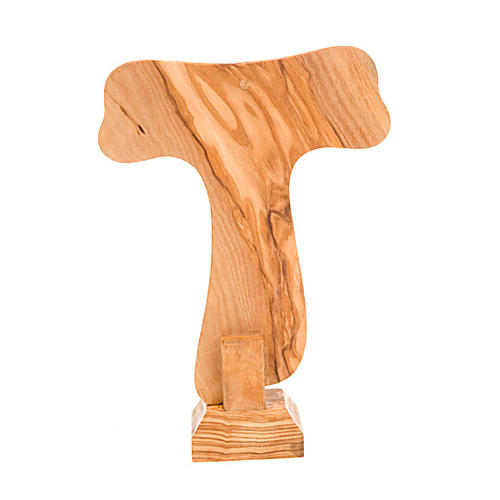 Krucyfiks Tau z drewna oliwkowego 2