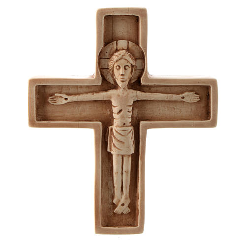 Kruzifix aus elfenbeinfarbigen Stein, Bethleem. 1