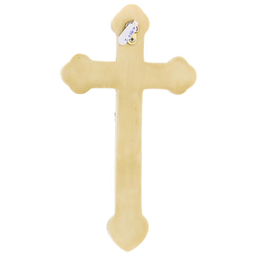 Lourdes crucifix in ivory-painted stone by Bethlehem French nuns 25x15 cm 5