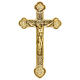 Lourdes crucifix in ivory-painted stone by Bethlehem French nuns 25x15 cm s1