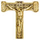 Lourdes crucifix in ivory-painted stone by Bethlehem French nuns 25x15 cm s2