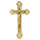 Lourdes crucifix in ivory-painted stone by Bethlehem French nuns 25x15 cm s3