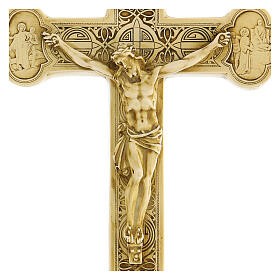 Crucifixo de Lourdes pedra cor de marfim Monges de Belém 25x15 cm