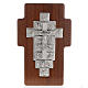 Crucifix argent chemin de croix 14 stations sur croix en bois s1