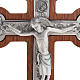 Crucifixo metal prateado 4 evangelistas cruz mogno s2