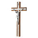 Crucifix bois foncé et métal décor simili n s2