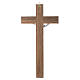 Crucifix in dark wood with pearly metal insert s4