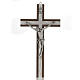 Crucifix bois et métal décor simili nacre s1