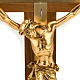 Crucifix bois clair de noix et alluminium corps métal dor s2