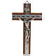 Crucifix in walnut wood and silver metal s1