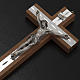 Crucifix in walnut wood and silver metal s3
