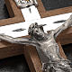 Crucifix in walnut wood and silver metal s4