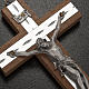 Crucifix métal argenté, bois, alluminium. s2