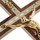 Crucifix, golden metal in walnut wood and aluminium s3