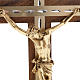 Crucifixo metal dourado madeira de nogueira e alumínio s2