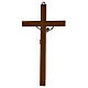 Crucifixo madeira de nogueira metal prateado alumínio s5