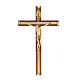 Crucifix bois de noyer métal doré aluminium s1