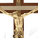 Crucifixo madeira nogueira metal dourado parte embutida alumínio s4