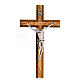 Crucifix, in walnut wood with inserts in olive and metal Christ's body s1