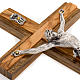 Crucifix, in walnut wood with inserts in olive and metal Christ's body s2