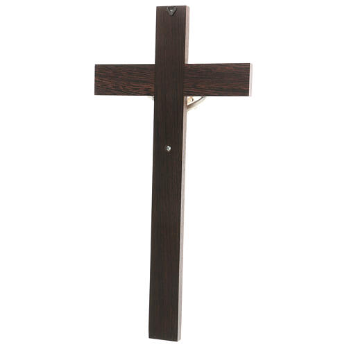 Crucifixo wenge e faia corpo metal prateado 5