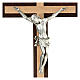 Crucifixo wenge e faia corpo metal prateado s2