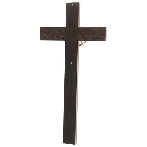 Crucifix in wenge and beech wood, silver metal body 5