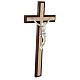 Crucifix in wenge and beech wood, silver metal body s4