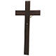 Crucifix in wenge and beech wood, silver metal body s5