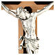 Crucifix in wenge and beech wood, silver metal cross s2