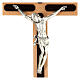 Crucifix in wenge and beech wood, silver metal cross s4