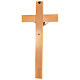 Crucifix in wenge and beech wood, silver metal cross s6