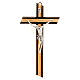 Crucifix bois d'olivier et wengè argenté s1