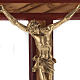 Crucifix bois d'olivier et padouk, corps doré s2
