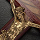 Crucifix in padouk and olive wood, with golden metal Christ's body s4
