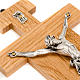 Crucifix bois de chêne, corps argenté 23 cm s3