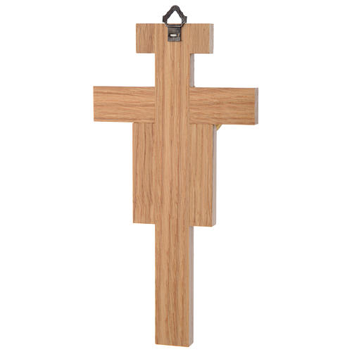 Crucifix in oak wood with golden body 20cm 3