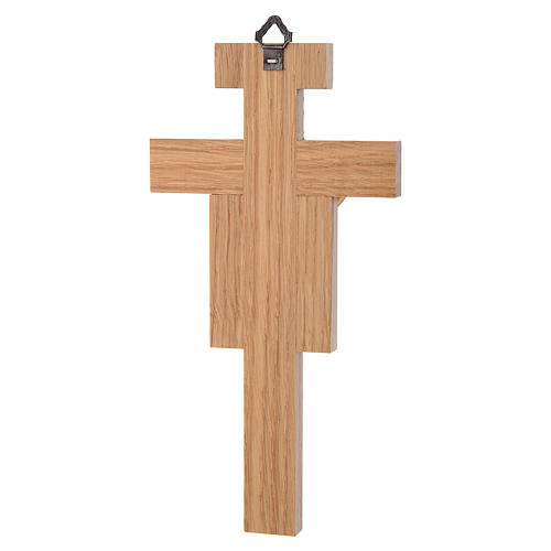 Crucifix bois de chêne, corps argenté 20 cm 6