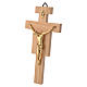 Crucifix bois de chêne, corps argenté 20 cm s5