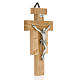 Crucifix bois de chêne, corps argenté 12 cm s2