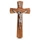 Crucifixo corpo prateado cruz oliveira 30 cm s1