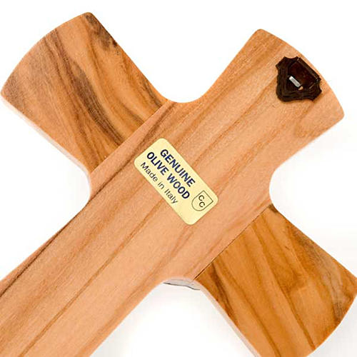 Crucifix bois d'olivier, corps argenté 4