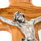 Crucifixo madeira oliveira corpo prateado s2