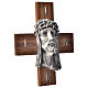 Crucifix bois de noix visage Christ s2