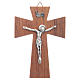Crucifix in walnut wood with silver body 10cm s1