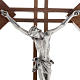 Crucifixo estilizado quadrados madeira nogueira corpo prateado s2