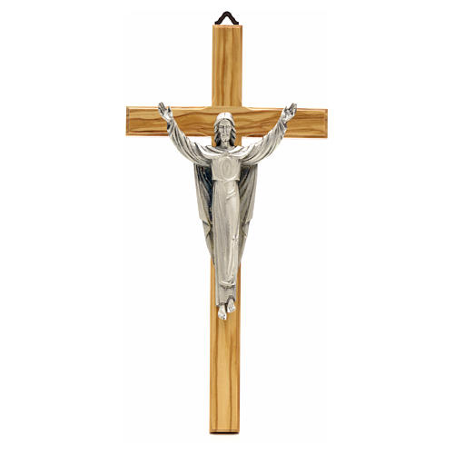 Crucifix in olive wood, Resurrected Christ 1