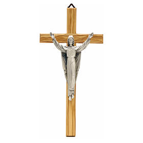 Crucifix in olive wood, Resurrected Christ