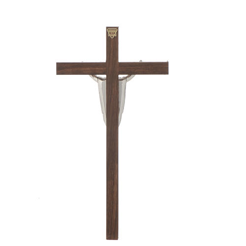 Resurrected Christ crucifix on thin walnut wood. 3